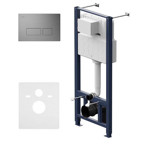 Инсталляция для подвесного унитаза AM.PM Pro I012704.7031 с пневматической клавишей никель матовый: фотография 1