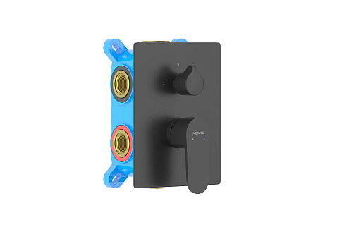 Смеситель для ванны 3 режима (внешняя и скрытая часть) Aquatek матовый черный AQ1247MB Оберон: фотография 1