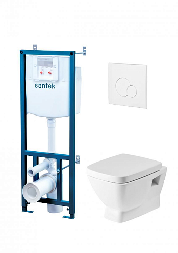 Комплект унитаз с инсталляцией Santek Нео Пэк,  белая панель с сиденьем SC: фотография 1