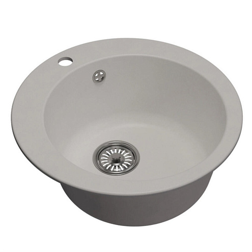 Мойкa ML-GM13 круглая, ультра-белая (341), 495 мм глубина чаши 200 мм: фотография 1