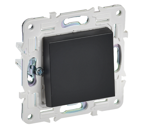 Выключатель 1-клавишный SKANDY 10А SK-V01Bl черный IEK SK-V10-0-10-K02: фотография 1