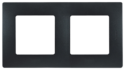 Рамка 2-м Etika антрацит Leg 672582: фотография 1