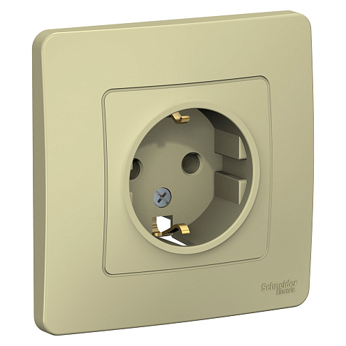 Розетка 1-м СП Blanca 16А IP20 250В с заземл. без защ. шторок беж. SchE BLNRS001017: фотография 1