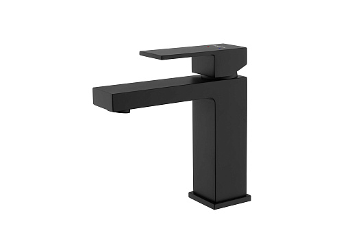 Смеситель для раковины 114 без донного клапана Aquatek матовый черный AQ1610MB Либра: фотография 1