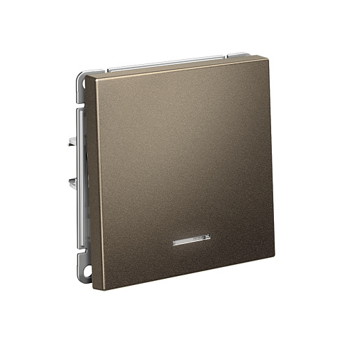 Выключатель 1-клавишный ArtGallery (сх.1а) 10AX с подсветкой механизм мокко Systeme Electric GAL000613: фотография 1