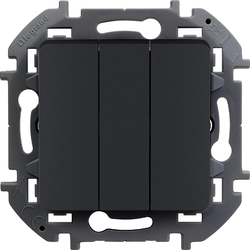 Механизм выключателя 3-кл. Inspiria 20А IP20 250В 10AX антрацит Leg 673643: фотография 1