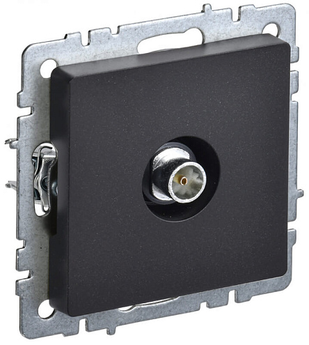 Розетка телевизионная оконечная TV СП Brite РТВ11-0-БрЧ черн. IEK BR-A10-O-K02: фотография 1