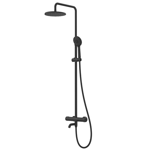 Душевая система термостат  G2490-6 GAPPO лейка &quot;Тропический душ&quot; D225 черный: фотография 1