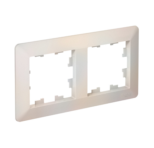 Рамка 2-местная AtlasDesign Air жемчуг/дымчатый белый Systeme Electric ATN220402: фотография 1