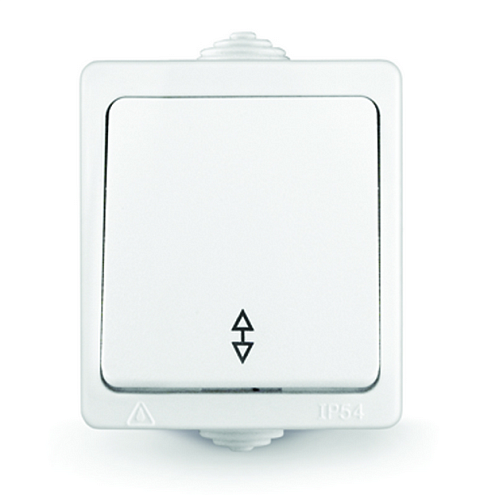 Переключатель проходной 1-клавишный Аллегро 10А IP54 (еврослот) белый UNIVersal 5563484: фотография 1