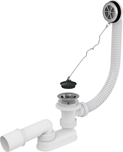 Сифон для ванны хромированный длина 570 мм Alcaplast AG210112160: фотография 1