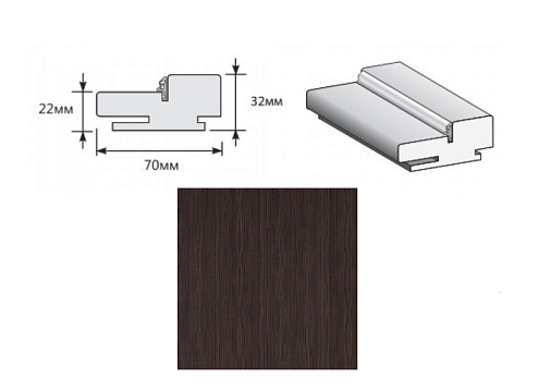 Коробка &quot;Т&quot; ЭКО Wenge Melinga МДФ 2070х70х32 (у,п) : фотография 1