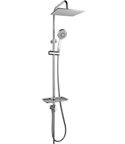 Душевой гарнитур LEMARK LM8803C с регулируемой высотой штанги и верхней душевой лейкой &quot;Тропический дождь&quot;: фотография 1