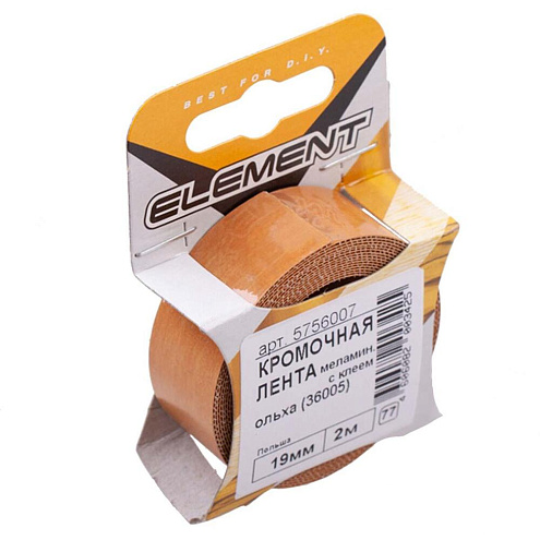 Кромочная лента меламиновая с клеем 19мм ольха, 2м  &quot;Element&quot;: фотография 1