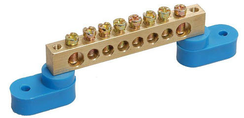 Шина нулевая ШНИ-6х9-8 У2-С на 2х угл. изол. IEK YNN10-69-8C2-K07: фотография 1