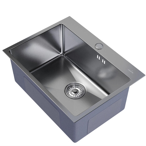 Мойка настольный монтаж 600х450 выпуск 3 1/2&quot;  MIXLINE PRO 220 мм с сифоном, сатин: фотография 1