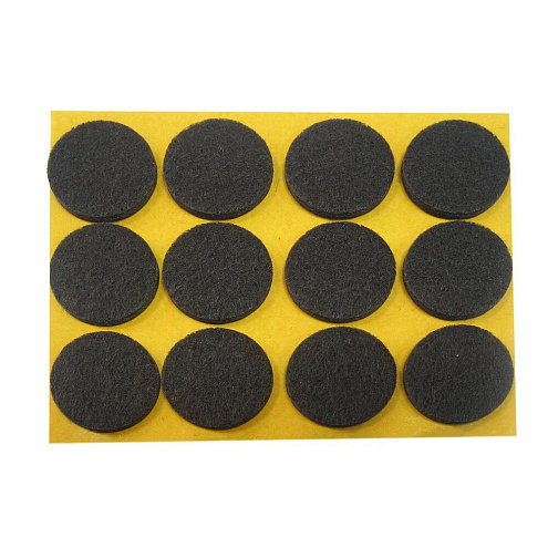 Пункт фетровый самоклеящийся d24мм коричневый, 12шт &quot;Element&quot;: фотография 1