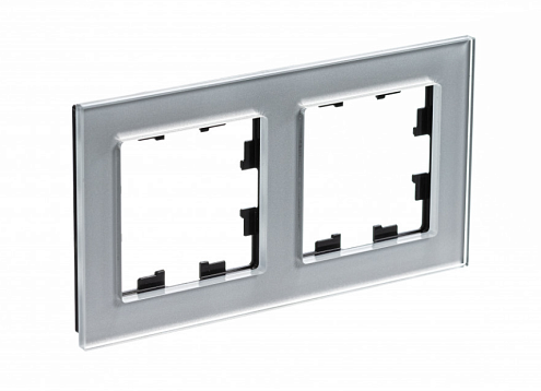 Рамка 2-местная AtlasDesign Nature стекло алюминий Systeme Electric ATN320302: фотография 1