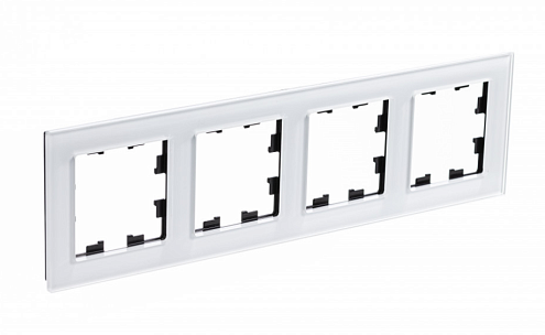 Рамка 4-местная AtlasDesign Nature стекло белый Systeme Electric ATN320104: фотография 1