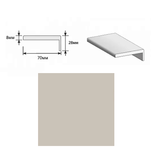 Наличник &quot;Т&quot; ПЭТ Cream Silk МДФ Тип-0 2150х70х8 (20х3): фотография 1