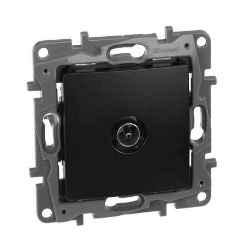 Механизм розетки TV Etika 2дБ с топологией "звезда" антрацит Legrand 672651: фотография 1