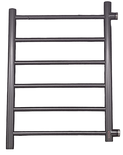 Полотенцесушитель Temark Классика (К) 400х600 D32/18мм, боковое подключение, прямые, чёрный матовый: фотография 1