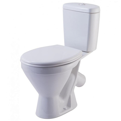 Унитаз-компакт Rosa СТАНДАРТ косой выпуск, 1-режим, сиденье полипропилен: фотография 1