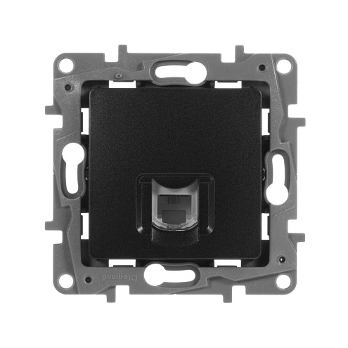 Механизм розетки телеф. 1-м СП Etika RJ11 антрацит Leg 672640: фотография 1