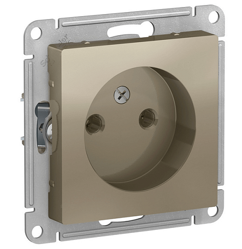 Механизм розетки 1-м СП ATLAS DESIGN без заземл. 16А шампань SchE ATN000541: фотография 1