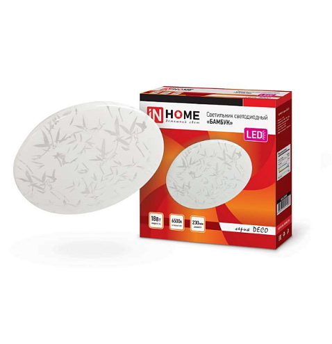 Светильник светодиодный DECO 18Вт 230В 6500К 1170лм 230мм БАМБУК IN HOME 4690612022253: фотография 1