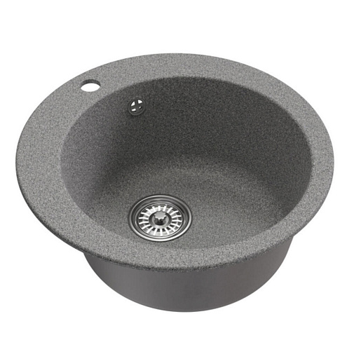 Мойкa ML-GM13 круглая, темно-серая (309), 495 мм глубина чаши 200 мм: фотография 1