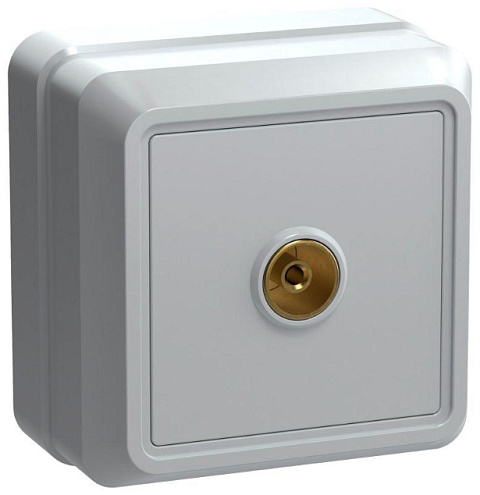 Розетка TV 1-м ОП Октава РТВ20-ОБ IP20 бел. IEK EAO10-K01-DC: фотография 1