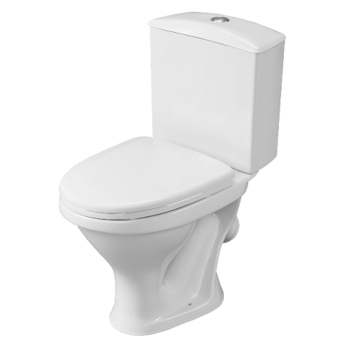 Унитаз-компакт Santeri Вест арматура+сиденье, белый, антивсплеск, косой выпуск: фотография 1