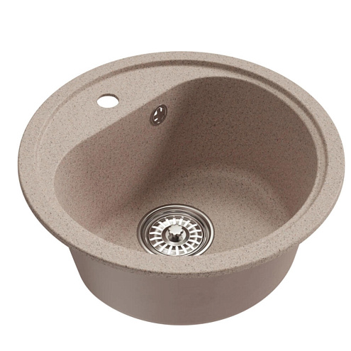 Мойкa ML-GM10 круглая, песочная (302), 440 мм глубина чаши 180 мм: фотография 1