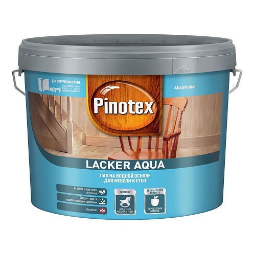 Лак акриловый Pinotex Lacker Aqua 10 для детской мебели и дерева, матовый, 2,7л: фотография 1