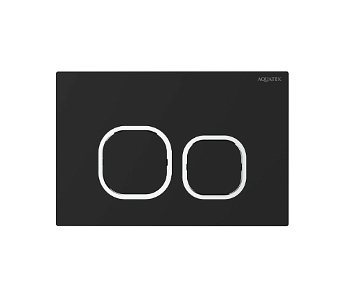 Панель смыва Aquatek KDI-0000059 черный матовый ободок хром, клавиши квадратные: фотография 1
