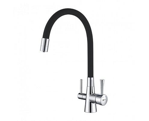 LM3075C &quot;Комфорт&quot; Смеситель для кухни, с гибким изливом, с подключением к фильтру питьевой воды, хром: фотография 1