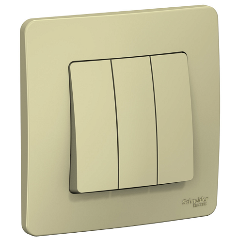 Выключатель 3-клавишный Blanca 10А IP20 (сх.1+1+1) 250В бежевый Systeme Electric BLNVS100507: фотография 1