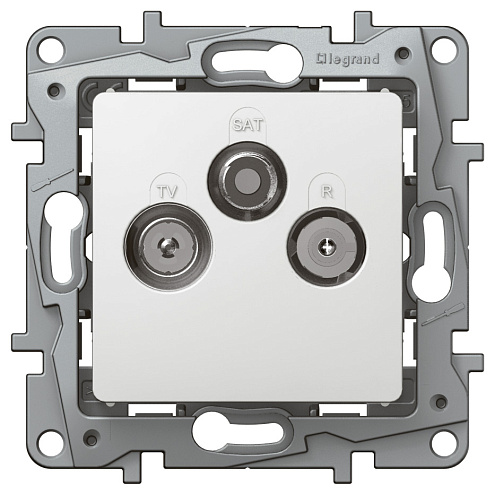 Механизм розетки TV-R-SAT СП Etika Plus с топологией "звезда" 2дБ бел. Leg 672256: фотография 1