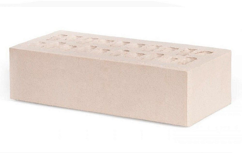 Кирпич лицевой керамический одинарный пустотный гладкий 250х120х65мм "Гляссе" белые сливки : фотография 1