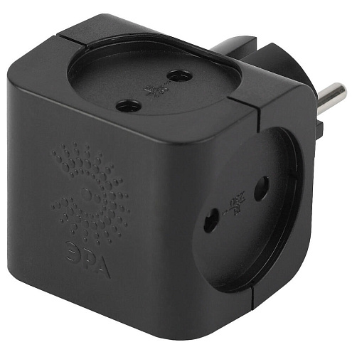 Разветвитель 4-м SP-4-B без заземл. (10/60/2880) черн. ЭРА Б0008207: фотография 1