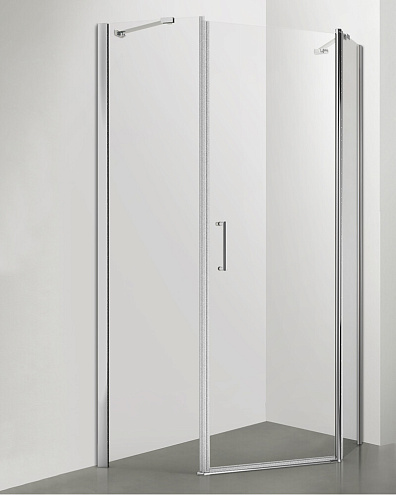 Душевое ограждение SANTREK AQUA Luna- PNT-900-C- Chrome 900х900х1850 стекло прозрачное 5мм, профиль Хром: фотография 1