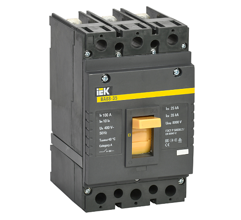 Выключатель автоматический 3п 100А 35кА ВА 88-35 KARAT IEK SVA30-3-0100: фотография 1