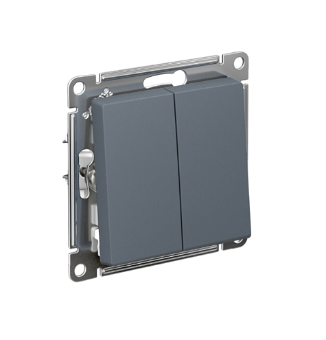 Переключатель перекрестный 2-клавишный AtlasDesign (сх.7+7) 10АХ механизм грифель Systeme Electric ATN000773: фотография 1