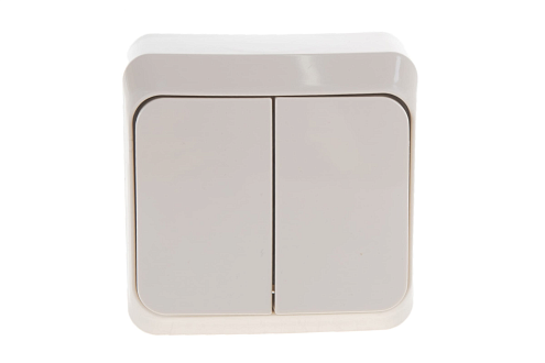 Выключатель 2-кл. ОП Этюд 10А IP20 крем. SchE BA10-002K: фотография 1