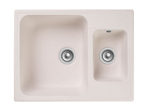 Мойка GRANFEST QUARZ (ECO) 09  1,5 чаши 620х480 мм белый без сифона: фотография 1