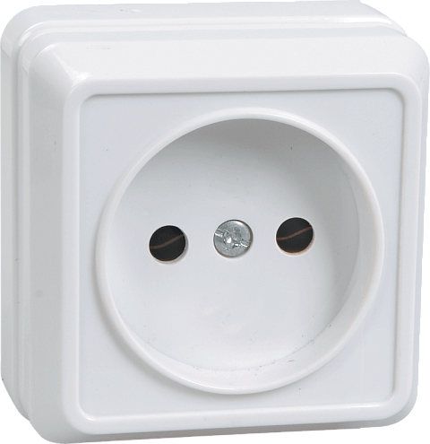 Розетка 1-м ОП Октава 10А IP20 без заземл. бел. ИЭК ERO10-K01-10-DC: фотография 1