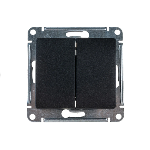 Выключатель 2-клавиши СП Glossa 10А IP20 (сх. 5) 10AX механизм антрацит SE GSL000751: фотография 1