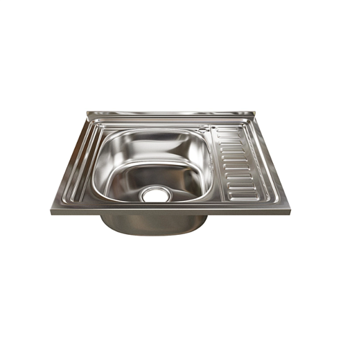 Мойка 500х600 левый выпуск 3 1/2" MIXLINE 180 мм с сифоном: фотография 1