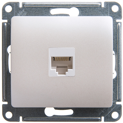 Розетка компьютерная Glossa RJ45 кат.5E механизм перламутр Systeme Electric GSL000681K: фотография 1